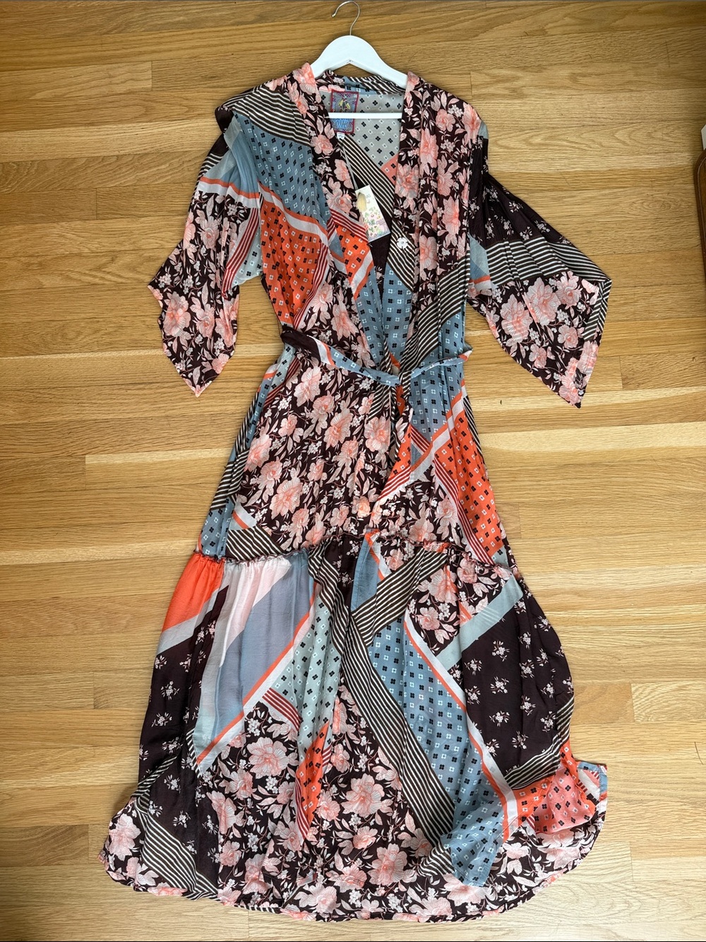 Johnny Was Ruffle Floral Patchwork Kimono / Dress — NWT